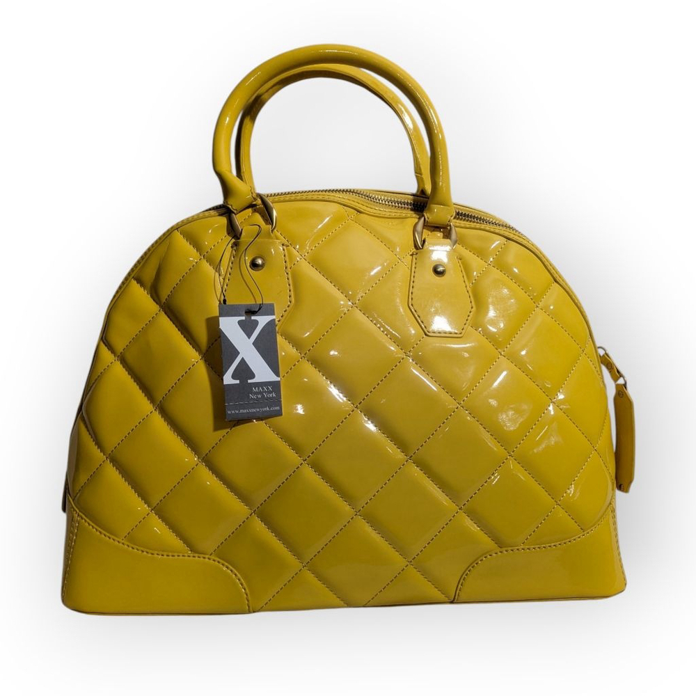 Maxx New York Yellow Quilted Satchel